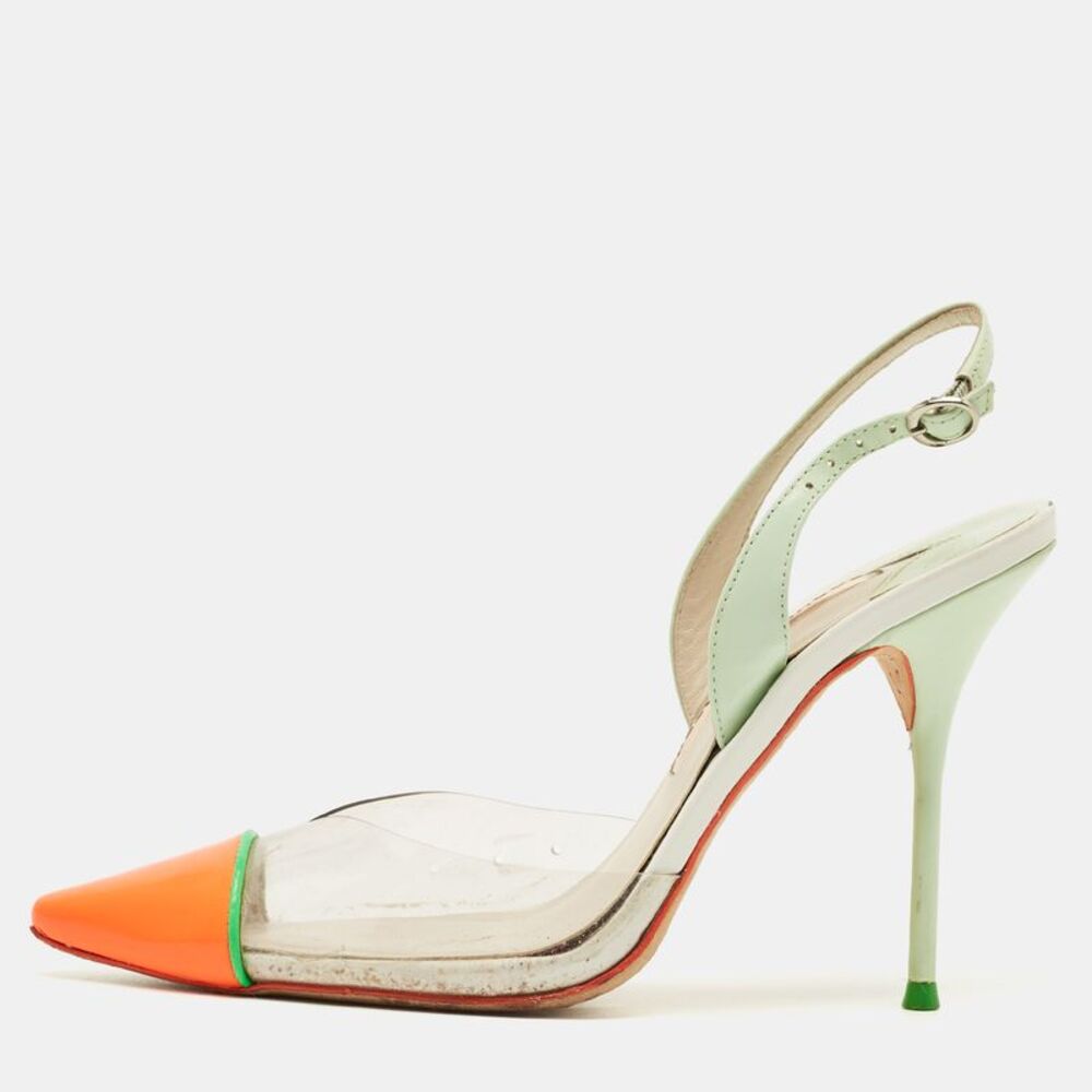 Sophia Webster Daria Size 37 Multicolor Leather And Pvc Slingback Pumps